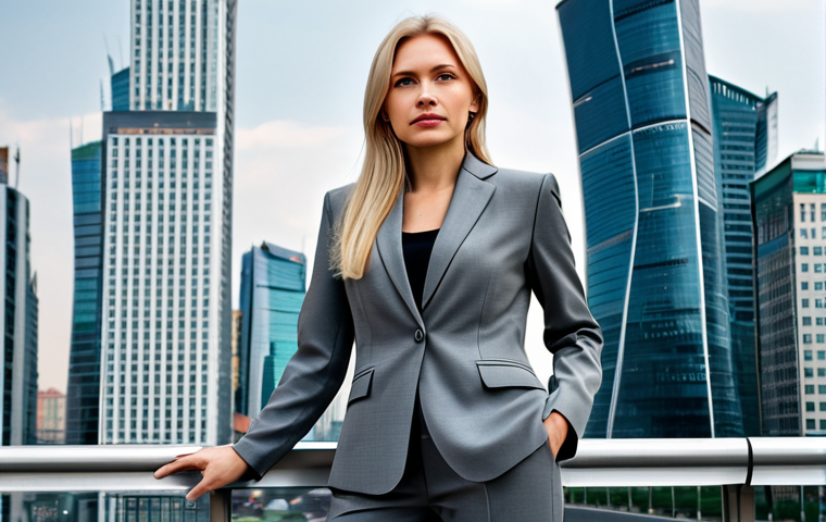 체코 내 외국인 차별 이슈 - **

"A professional businesswoman with blonde hair in a stylish, modest grey business suit, standing...