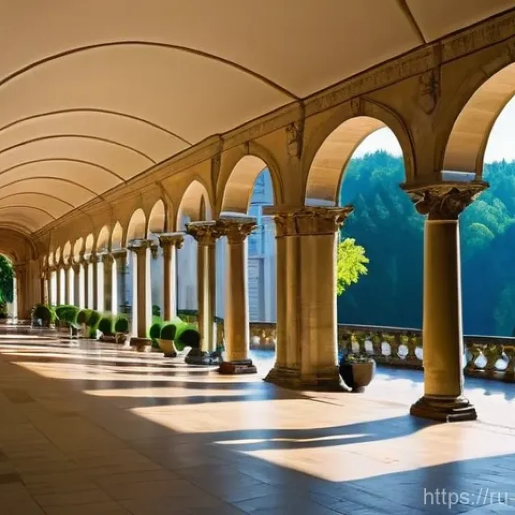 카를로비 바리 온천 여행 - **A serene morning scene at the Mill Colonnade in Karlovy Vary.**
* **Subject:** A beautifully...