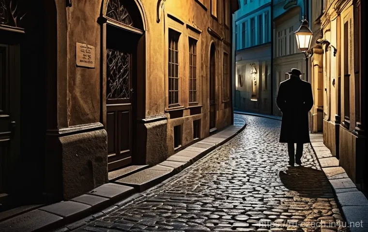 체코의 현대 문학 작가 - **Prompt:** A multi-generational group stands in a historic Prague square, observing a weathered old...